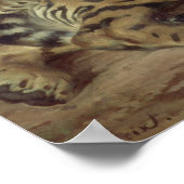 Junger Tiger spielt mit seiner Mutter, 1830 (Öl au Poster (Ecke)