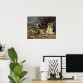 Junger Tiger spielt mit seiner Mutter, 1830 (Öl au Poster (Heimbüro)