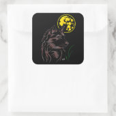 junger träumender Wolf Aufkleber (Tasche)