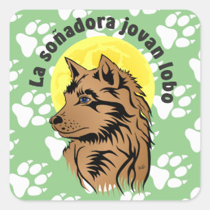 junger träumender Wolf Aufkleber