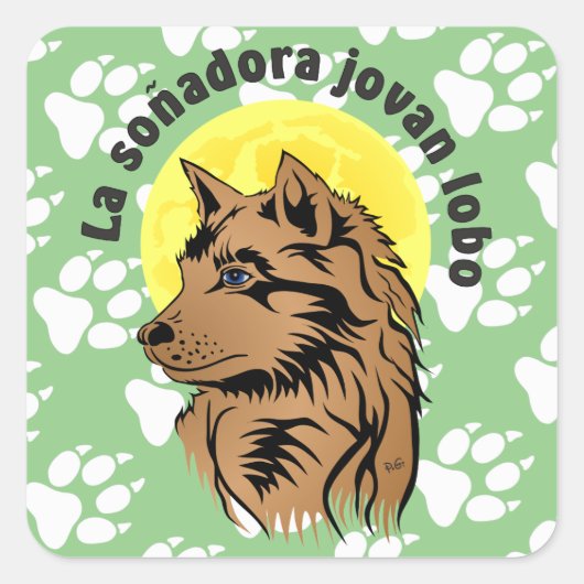 junger träumender Wolf Aufkleber (Vorderseite)