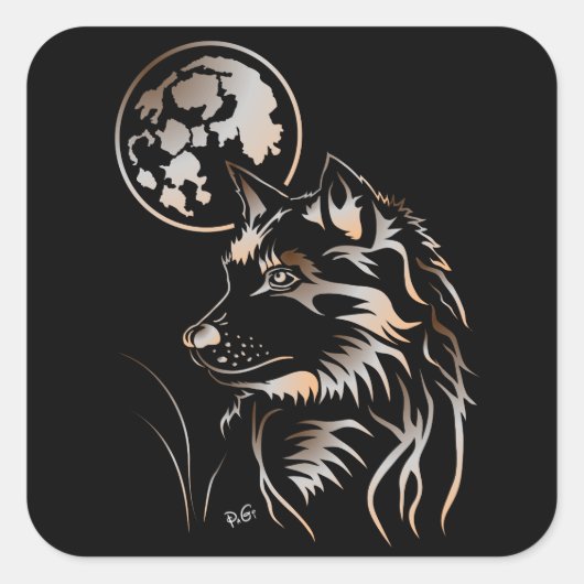 junger träumender Wolf Aufkleber (Vorderseite)