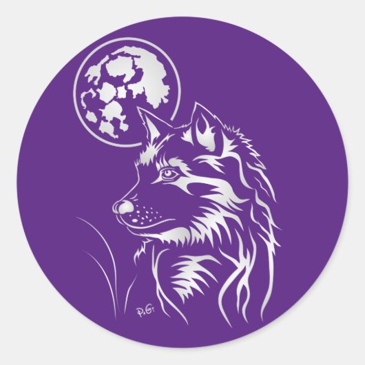 junger träumender Wolf Aufkleber (Vorderseite)