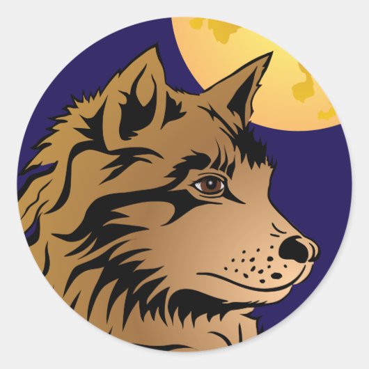 junger träumender Wolf Aufkleber (Vorderseite)