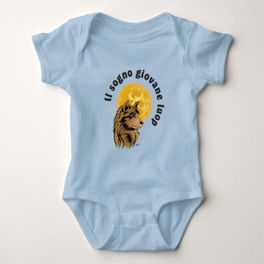 junger träumender Wolf Baby Strampler (Vorderseite)
