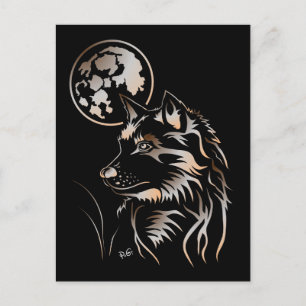 junger träumender Wolf Postkarte