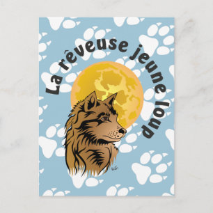 junger träumender Wolf Postkarte