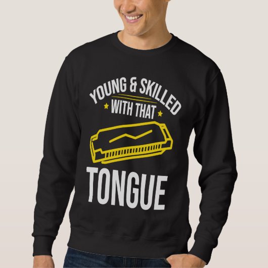 Junger und begabter Harmonikaspieler Sweatshirt (Vorderseite)