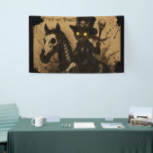 Junger Voodoo-Doktor auf Totenkopf-Pferd Banner (Messeveranstaltung)