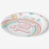 Junger Wilder Drei Retro Sommer Regenbogen Pappteller (Schrägansicht)