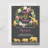 Junger wilder und drei einladung (Vorderseite)