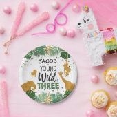 Junger wilder und drei Geburtstag Pappteller (Party)