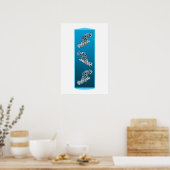 Junger Zackenbarsch - Design Farbverlauf blauer Hi Poster (Küche)