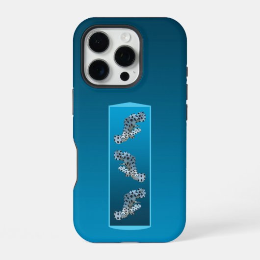 Junger Zackenbarsch - Design mit blauem Farbverlau iPhone Hülle (Rückseite)