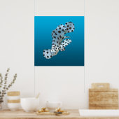 Junger Zackenbarsch - Farbverlauf blauer Hintergru Poster (Küche)