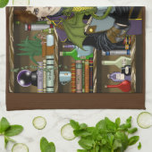 Junger Zauberer Fantasy-Bibliothek Bücher Drache Geschirrtuch (Gefaltet)