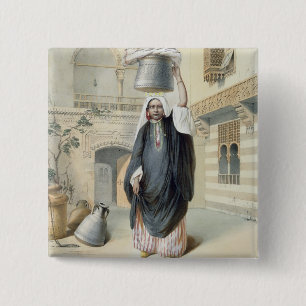 Junges arabisches Mädchen, das vom Hammam in Kair Button