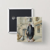 Junges arabisches Mädchen, das vom Hammam in Kairo Button (Vorne & Hinten)