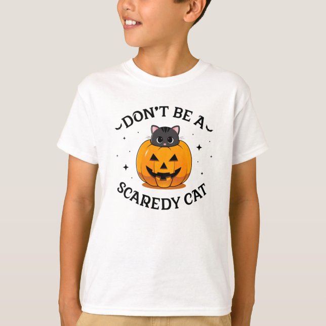 Junge's Don't be a Scaredy Cat / White T - Shirt (Vorderseite)