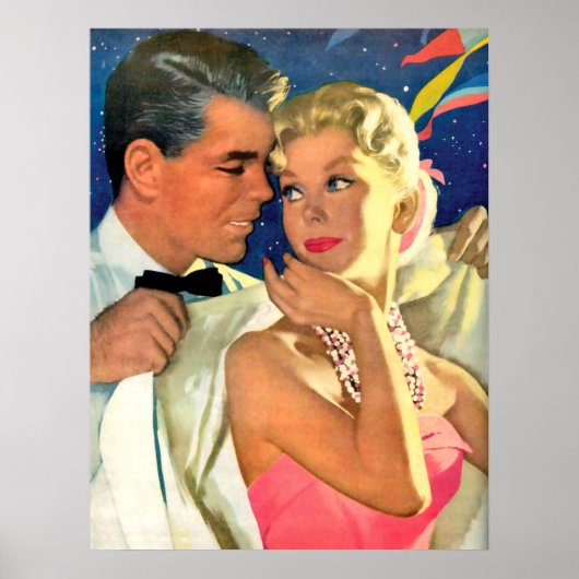 Junges Ehepaar in der Liebe, Vintag romantisch Poster (Vorne)