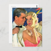 Junges Ehepaar in der Liebe, Vintag romantisch Postkarte (Vorne/Hinten)