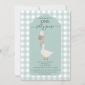 Junge's Ein Albernes Gänse 1. Geburtstag Party Einladung (Vorderseite)