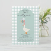 Junge's Ein Albernes Gänse 1. Geburtstag Party Einladung (Stehend Vorderseite)