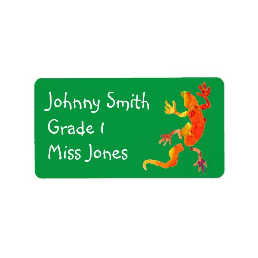 Junge's Gecko-Eidechsenleder Reptile Namensschilde Adressaufkleber (Vorne)