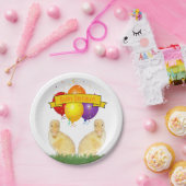 Junge's Happy Birthday Gelbe Ducklings Balloons Pappteller (Party)