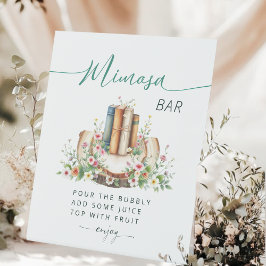 Junges Kapitel Storybook Mimosa-Bar Brautparty  Sockelschild