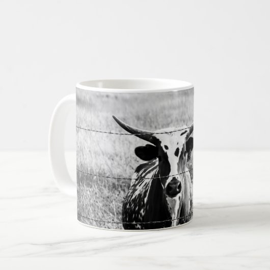 Junges Longhorn Kaffeetasse (Vorderseite Links)