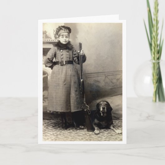 Junges Mädchen 1900 und ihr Jagdhund Karte (Vorderseite)