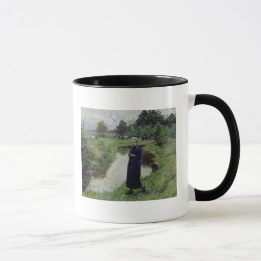 Junges Mädchen auf den Gebieten, Tasse (Rechts)
