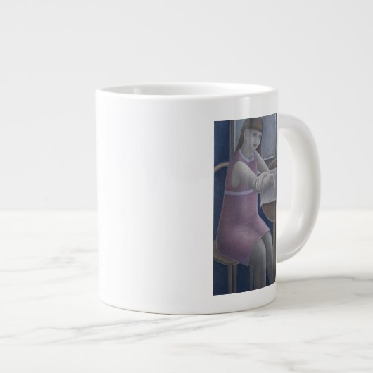 Junges Mädchen, das 2008 liest Jumbo-Tasse (Vorderseite Rechts)