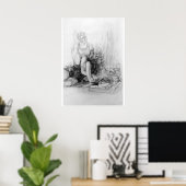 junges Mädchen, das ein Buch liest Poster (Heimbüro)