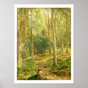 Junges Mädchen, das ihre Füße badet Poster