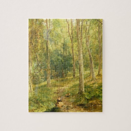 Junges Mädchen, das ihre Füße badet Puzzle (Vertikal)