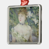 Junges Mädchen in einem Ballkleid, 1879 Silbernes Ornament (Links)