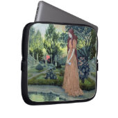 Junges Mädchen in einem Garten (w/c) Laptopschutzhülle (Vorne Rechts)