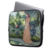 Junges Mädchen in einem Garten (w/c) Laptopschutzhülle (Vorderseite Links)