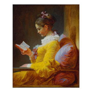Junges Mädchen lesend von Jean-Honore Fragonard Poster