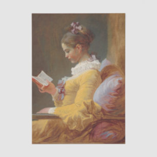 Junges Mädchen lesend von Jean-Honore Fragonard Seidenpapier