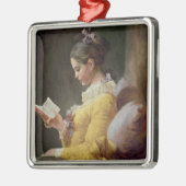 Junges Mädchen-Lesung, c.1776 Ornament Aus Metall (Links)