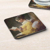 Junges Mädchen-Lesung, c.1776 Untersetzer (Linke Seite)