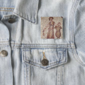 Junges Mädchen mit Blumen Button (Beispiel)