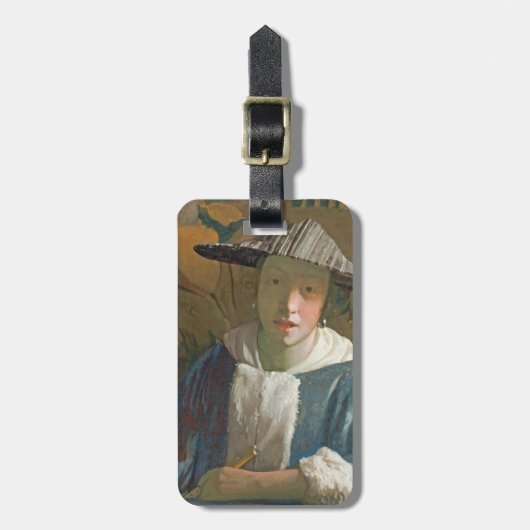 Junges Mädchen mit einer Flöte, c.1665-70 Gepäckanhänger (Vorderseite vertikal)