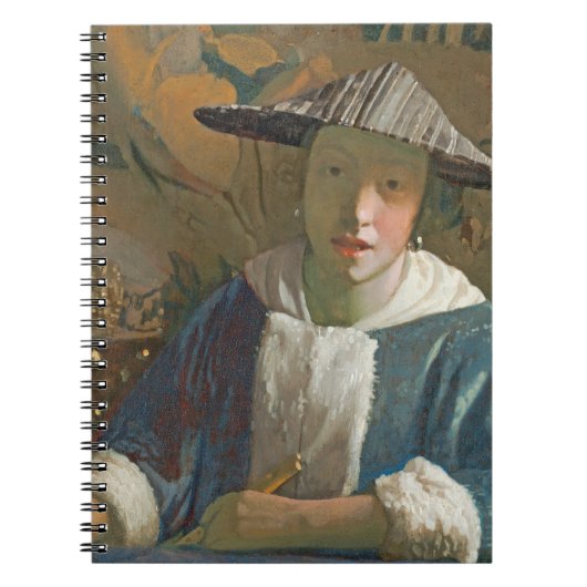 Junges Mädchen mit einer Flöte, c.1665-70 Notizblock (Vorderseite)