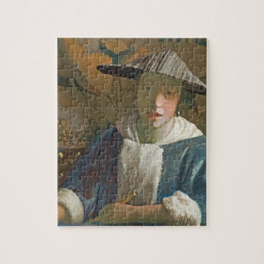 Junges Mädchen mit einer Flöte, c.1665-70 Puzzle (Vertikal)
