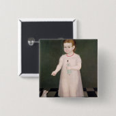 Junges Mädchen mit einer Puppe, 1838 Button (Vorne & Hinten)