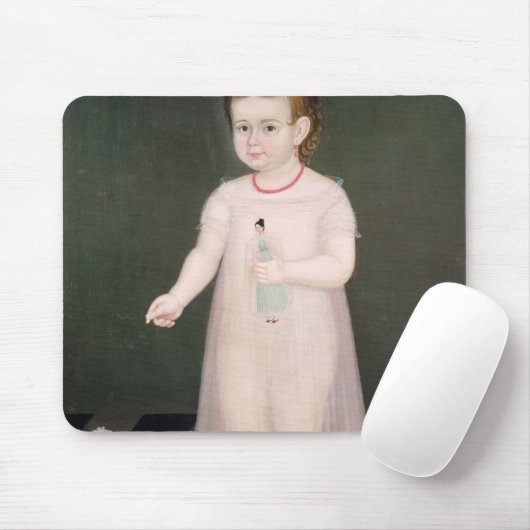 Junges Mädchen mit einer Puppe, 1838 Mousepad (Mit Mouse)